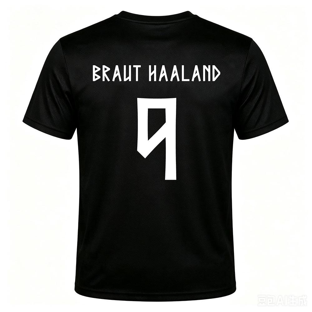 Norvegia Numero 9 HAALAND Maglia Calcio T-shirt Unisex Streetwear Estate Girocollo Ampia Casual T-shirt Design alla Moda Grafica Merch