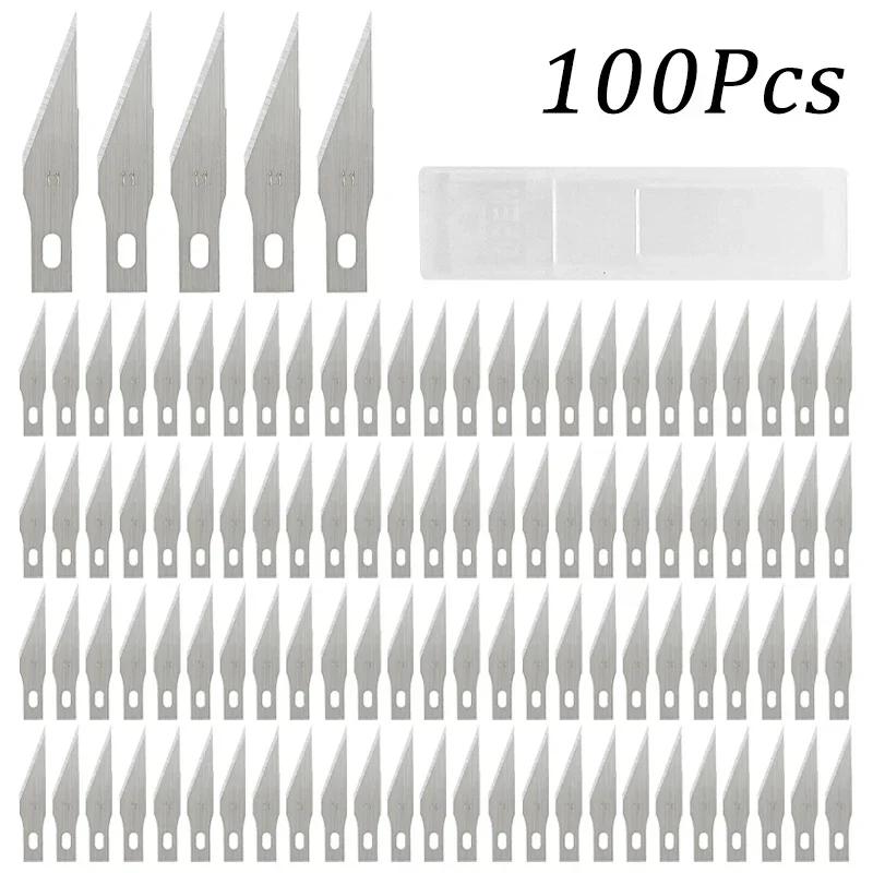 Engraving Knife Blades Metal Scalpel Knife 100/50/20Pcs Wood Carving Knife Blade Replacement Surgical Sculpture Cutting Tools
