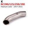 For 125 250 390 DUKE RC390 Motorcycle Exhaust Connector Tube Mid Middle Link Pipe Slip On Exhaust System 2017 2018 2019 2020