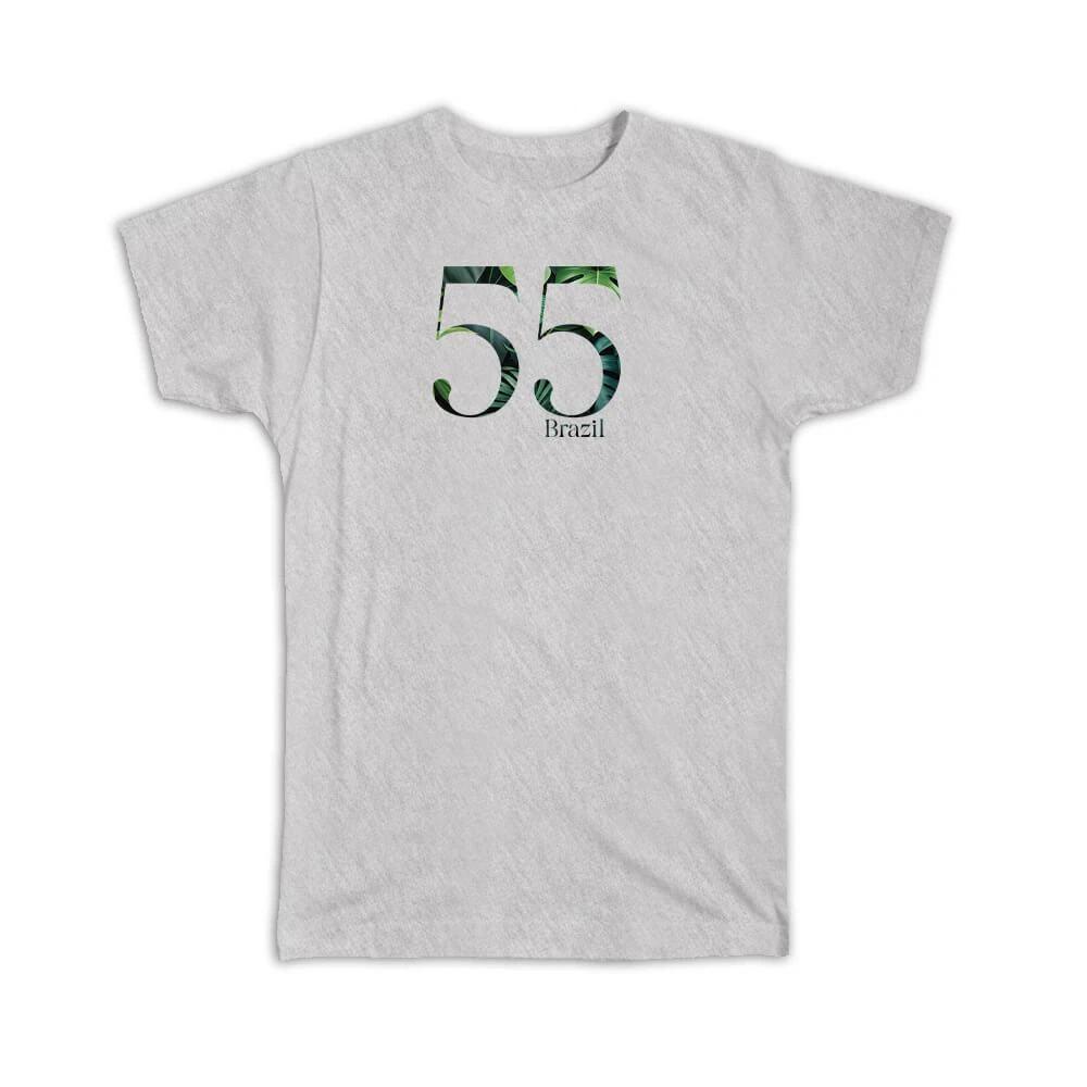 Gift T-Shirt : Brazil Country Code 55 Brazilian Telephone M