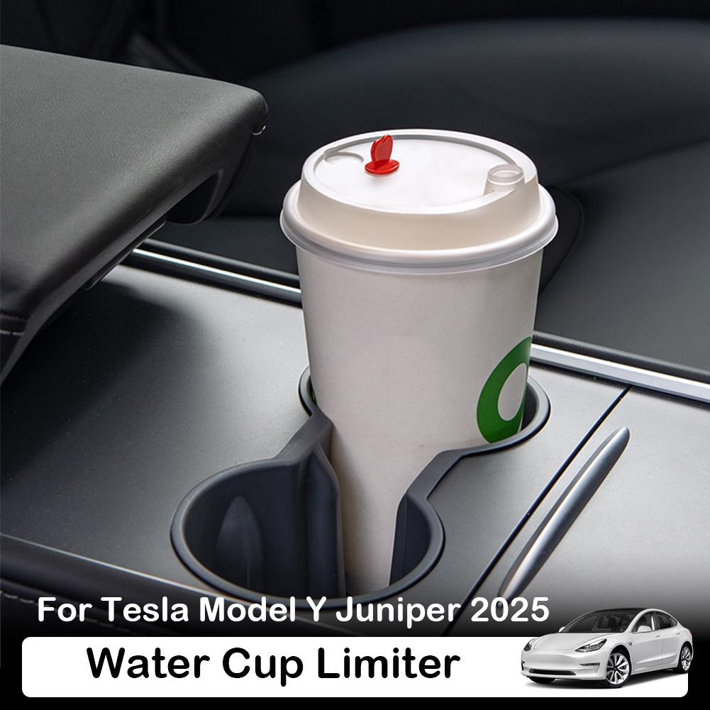 For Tesla Model Y Juniper 2025 Central Control Water Drink Holder Cup Limiter Anti-Spill Interior Car Fixed Accessories M9S6
