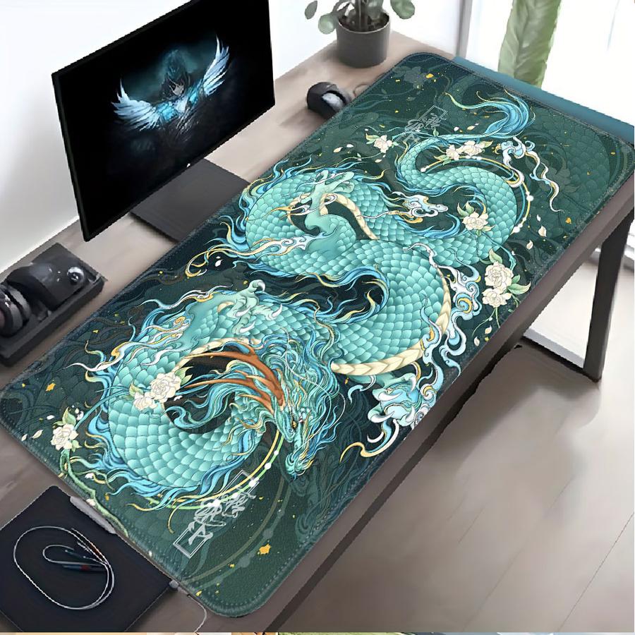 Overlock Mouse Pad Desk Accessories Computer Laptop Pad Game Console Pad Office Pad Keyboard Mouse Pad Cool Dragon