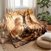 Autumnal Cats In Nature Blanket Personalized Name Flannel Blanket Soft Cozy Plush Throw for Sofa Bed Lightweight Home Decor