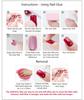 FAVHOME Stick On Nails Acrylic Fake False Nail Kit with Sticker - For Quick and Easy DIY Manicures For Teens And Women 12 Pieces (Dark Pink, Stand