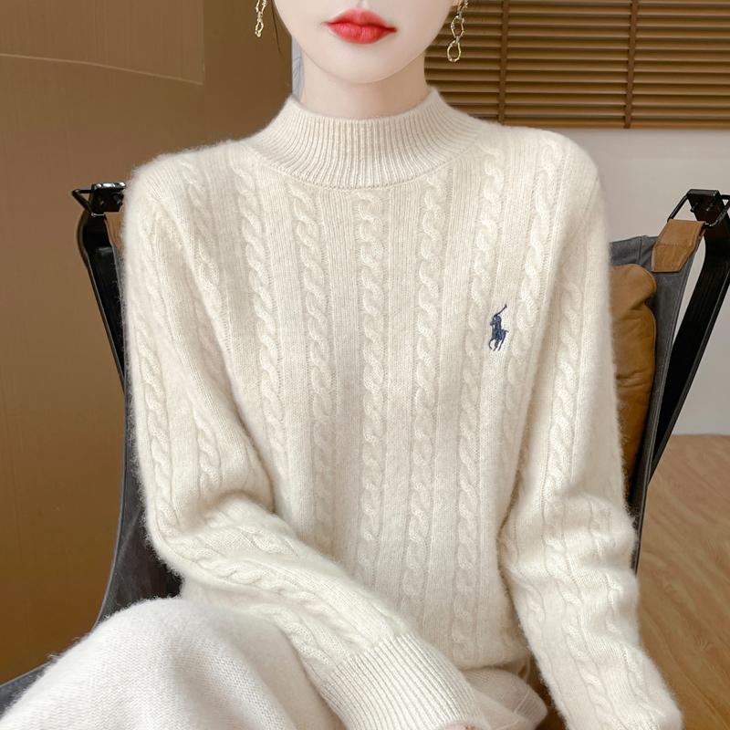 Women's Cashmere Sweater Qinghe Cashmere 30% Cashmere 70% Wool Autumn and Winter Pullover Warm and Fashionable