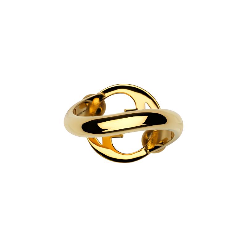 Gucci Hollow Design Fashion Jewelry Metal Crystal Resin Pearl Ring Unisex rings Gold 797405JCF27