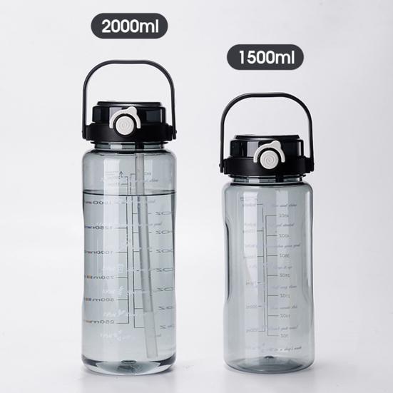 Yousheng Sports Water Bottle with Lid Leak-Proof Wide Mouth BPA-Free Water Cup 1.5L/2L Large Capacity Reusable Drinking Cup for Gym Travel Home School