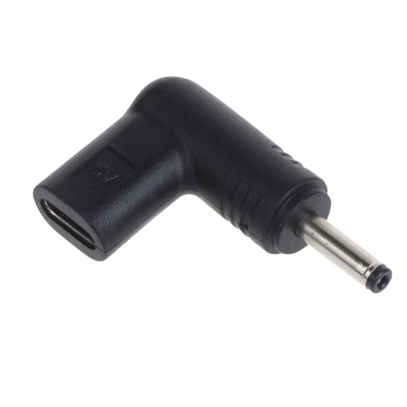 Typ-C-Buchse auf DC 3,5 mm x 1,35 mm Ladeadapter 90-Grad-Konverter DC-Netzteil