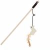 Cat Teasing Wand with Burlap, Feather, and Bell - Self-Entertainment Toy for Boredom Relief