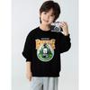 Autumn and Winter Brand Export Children's Clothing New Style for Older Children, Fleece-Lined Sweatshirt, Crew Neck Printed Pullover