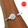 Fashionable open bracelet made of 925 silver, perfect for women. This exquisite lotus bracelet set