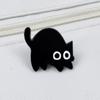 Cartoon Black Cat Brooch - Cute Alloy Pet Badge for Clothing & Backpacks