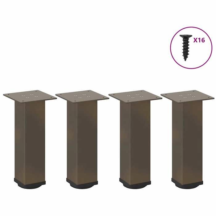 VidaXL Coffee Table Legs 4 Pieces Natural Steel 30-32 Cm Steel 4012463