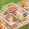 Serving Tray with 5 Dividers Lid Double-Walled Ice Tray Fruits Vegetables Shrimp Cocktails Party Appetizer Platter Snack Server