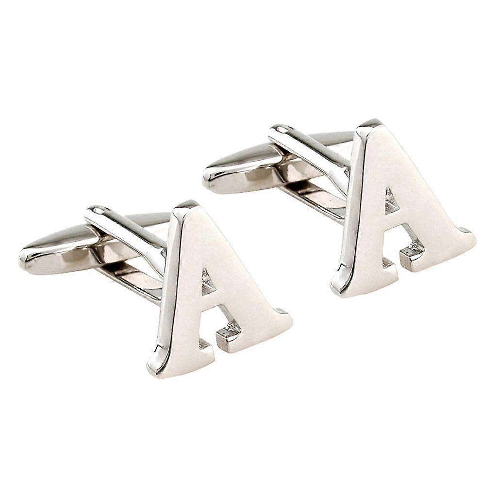 Mens Brass Initial Cufflinks Letter Buness Shirt Cuff Links Wedding Gift A