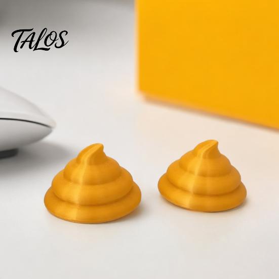 Flat Base Figurine 3D Printed Golden Poop Rotating Figurine, Luck Fortune Desk Decor, Funny Car Wealth Symbol Decoration Accessory with Turnable Base,