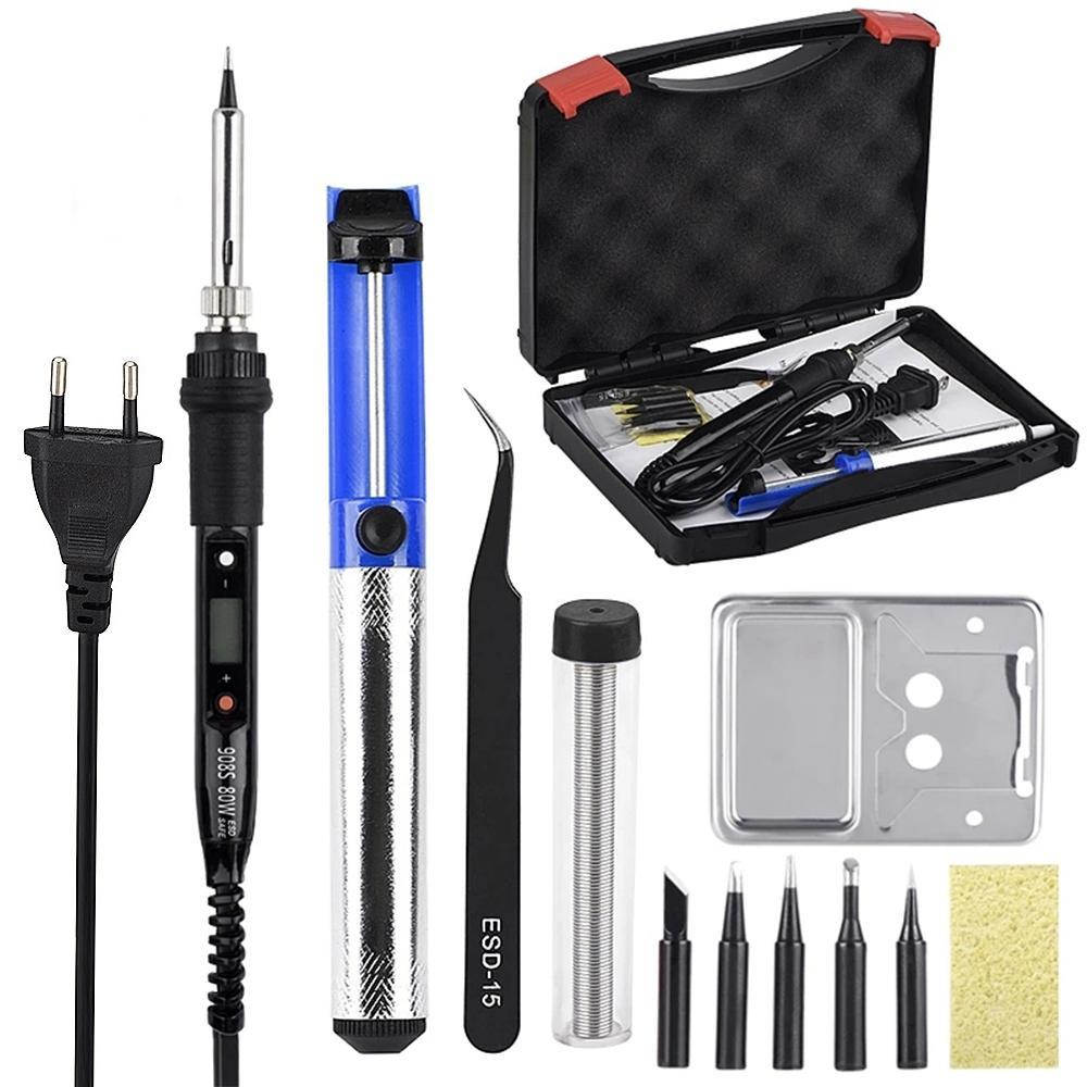 80W elektrická páječka Digitální displej s nastavitelnou teplotou Elektronické svařování Opravné nástroje s pájecími cínovými hroty