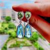 Shiny Zircon Wedding Hanging Earrings with High Grade Temperament Geometric Cubic Zirconia  Quality Women's Luxury Jewelry