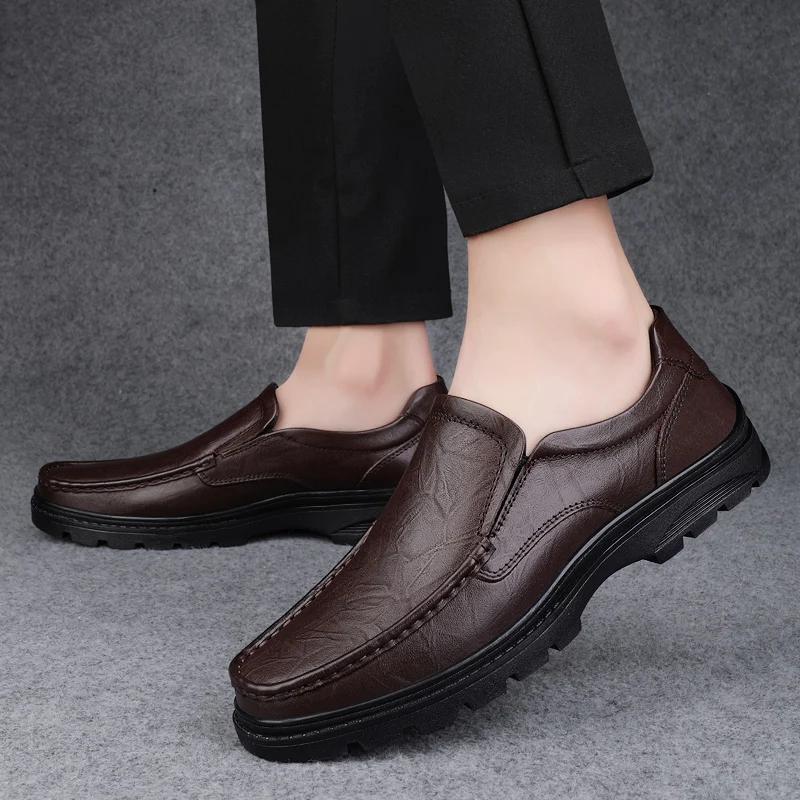 

Genuine Leather Shoes Big Size 47 48 Casual Shoes For Men Flat Platform Walking Shoe Cow Leather Business Formal Shoes 38