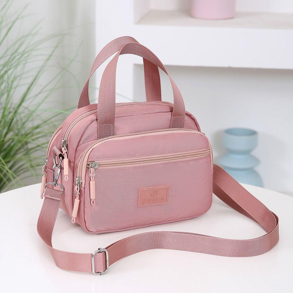 

Nylon Zipper Crossbody Bag Niche Design Small Phone Bag Portable Shoulder Bag Women розовый
