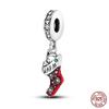 Lucky Snowflake Charm Bead Charms Compatible With 3mm Authentic Bracelets Copper Glitter Christmas Tree Crystal Ball Penguins Charm Bead Charms