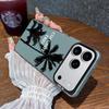Simple Coconut Tree Silver Drop-Proof Case for iPhone 17/16/15/14/13 Pro