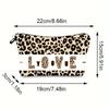 1 Stück Leoparden-Liebes-Print Kosmetiktasche Beutel, Damen Handtasche Reise Tragbare Kosmetik-Aufbewahrungstasche für Valentinstagsgeschenk