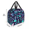 Pinke Wissenschaft Isolierte Lunch-Tragetasche für Frauen Chemisches Labor Chemie Technologie Tragbare Thermokühltasche Bento-Box