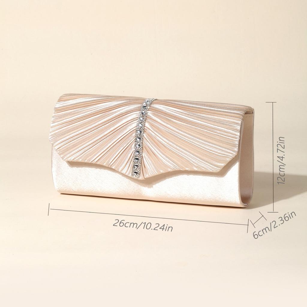Luxury Envelope Evening Clutch Bag New Bright Grain Wrinkle Textured Long Hardware Shoulder Bag Wedding Handbag for Wedding Bag