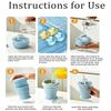 Silicone Folding Straw Cup with Ice Cube Mold Summer Collapsible Travel Cup Bottle Built-in Ice Ball Mold 2in1 Portable Amagi