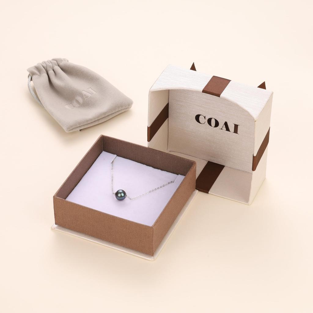 [KOAI] Black Pearl Pendant Birthstone Black Pearl Necklace for Women