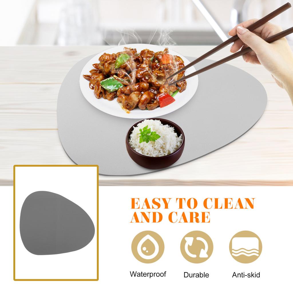 PU Made Heat-Resistant Placemat Insulated Dish Mat Anti-Scald Table Protector Wear-Resistant Easy-Clean Reusable Dining Table