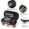 Pencil Bag Wear Resistant Polyester High Capacity Secure Zipper with Mesh Pocket Removable Divider and Pen Slots for Boys Girls