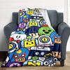 1ks Deka s potiskem robotické hračky   Lehká flanelová přehozová deka na pohovku, postel, obývací pokoj, kancelář, cestování venku, kempování