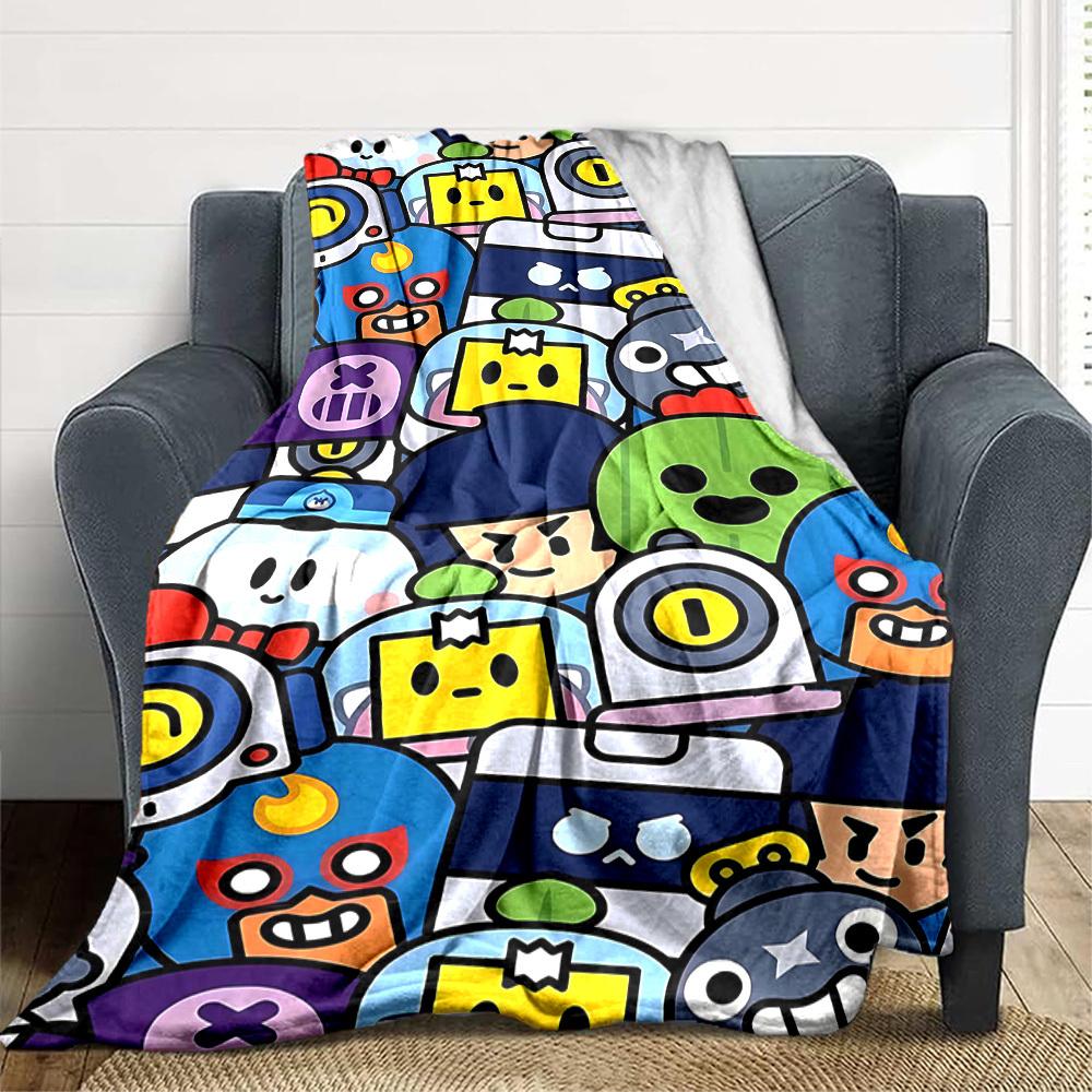 1ks Deka s potiskem robotické hračky   Lehká flanelová přehozová deka na pohovku, postel, obývací pokoj, kancelář, cestování venku, kempování
