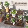 Four-Tier Wooden Shelf Plant Stand