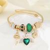 Gold Bracelet DIY Fashion Oil Drop Pendant Adjustable Open Bracelet for Women
