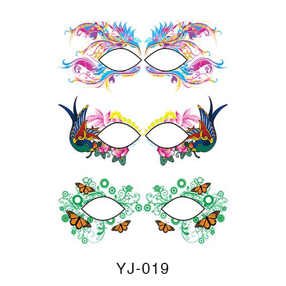 Geometric Pattern Eyeshadow & False Eyelash Tattoo Stickers for Party Makeup