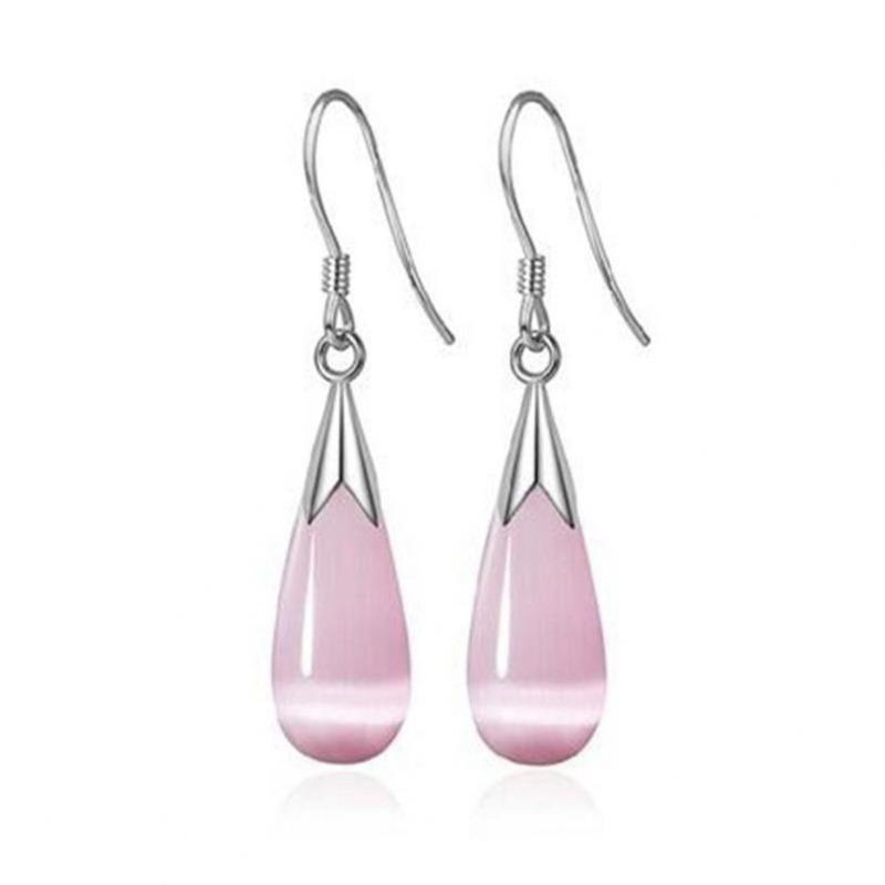 Fashion Opal Waterdrop Hook Earrings Flower Leaf Earring Jewelry for Women Gift