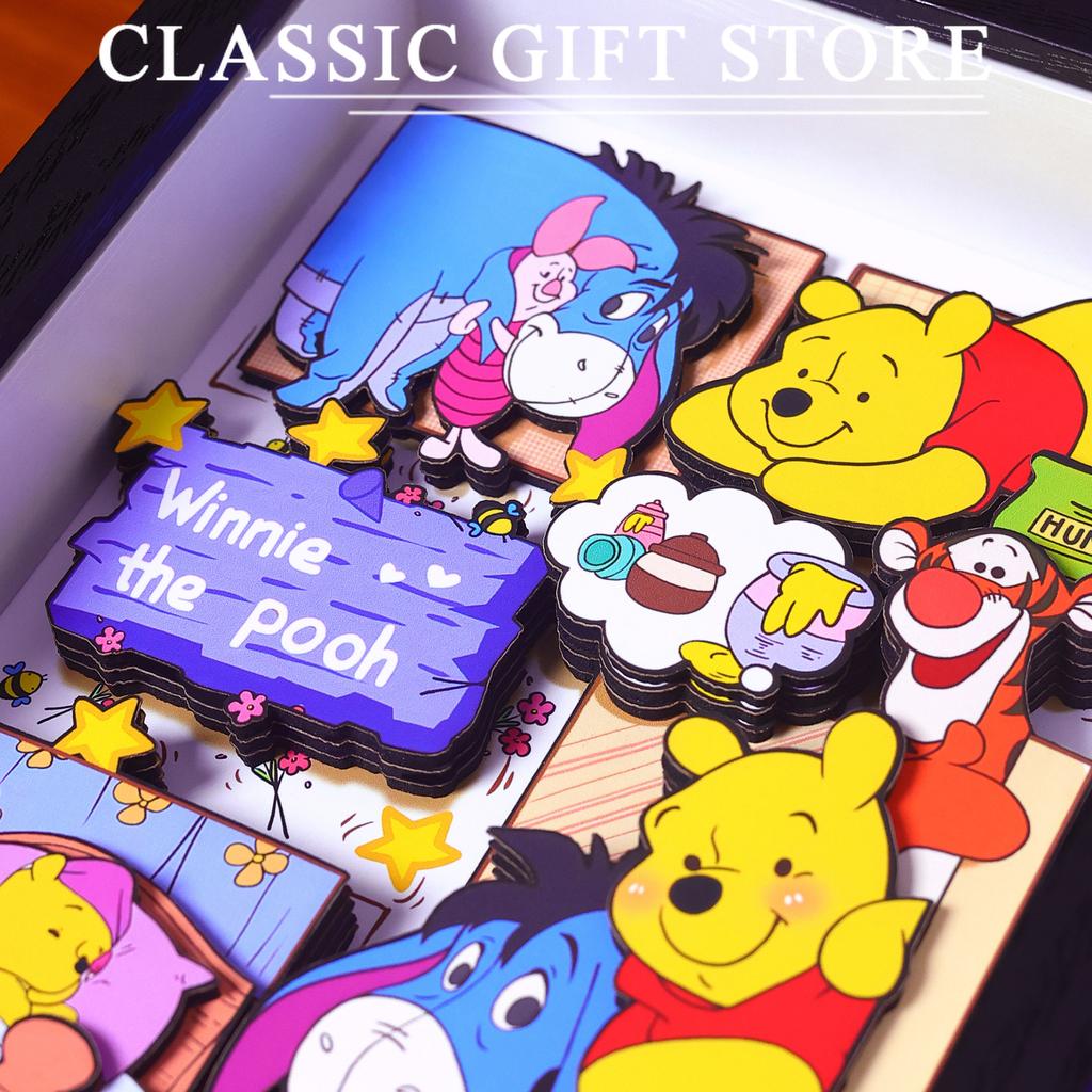 Pooh Bear Handmade Stercopic Tigger Eeyore Piglet Cute Decorative Desktop Ornament Model Collection Birthday Gifts