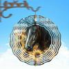 Metal Wind Chime 2D Horse Design with Sunflowers Autumn Leaves for Outdoor Garden Decor No Power Needed Horse Lover Gift