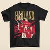 2026 Vendita Calda Uomo Vintage Erling Haaland Maglietta Grafica da Calcio Retro N.9 Ritratto di Stella del Calcio Stampa Unisex Cotone Girocollo Manica Corta T-shirt