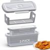 2 Piece Rectangular Fried Fish Batter Bowl Leak-proof with Sieve Tray Fish Breader Batter Bowl Large Capacity Plastic