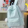Schoolbag small fresh solid color schoolbag female college student versatile backpack high value travel simple lightweight research small backpack