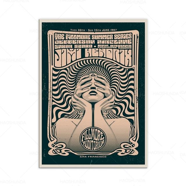 

Fillmore Auditorium психоделический рок-постер музыкальная иллюстрация художественный принт абстрактный холст картины для украшения дома 21*30cm