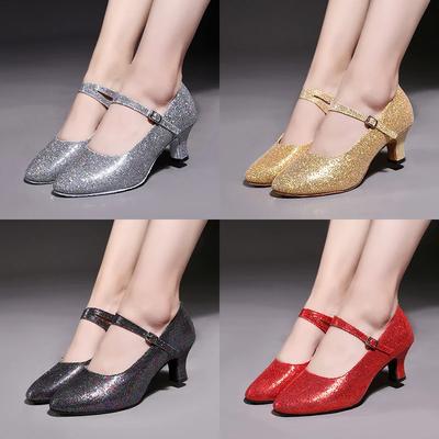 Latin Dance Shoes Lady Closed Toe Salsa Pumps Low Heels Sandals Ballroom Dancing Shoes for Women Zapatos Mujer 3.5cm 5.5cm Heels