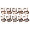 Walnut Color Jewelry Storage Box Dust-proof Design Velvet Material Ring Storage Box Vintage Style Light Luxury Packaging