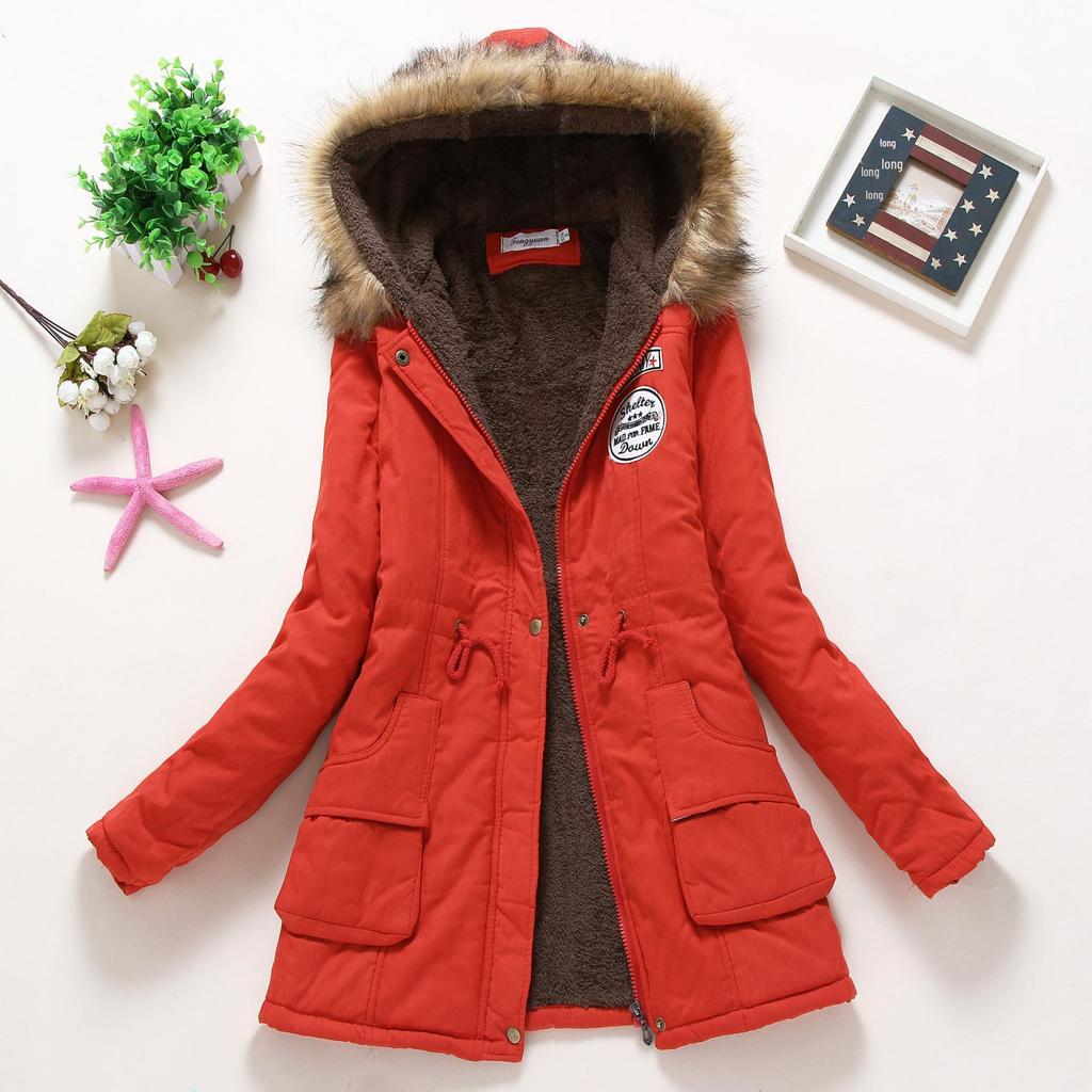 Giacca da donna in cotone spessa con cappuccio, stile coreano, Autunno/Inverno 2025