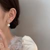 New Design Sweet Rhinestone Flower Stud Earrings For Women Elegant Imitation Pearl Crystal Zircon Earring Korean Party Zircon