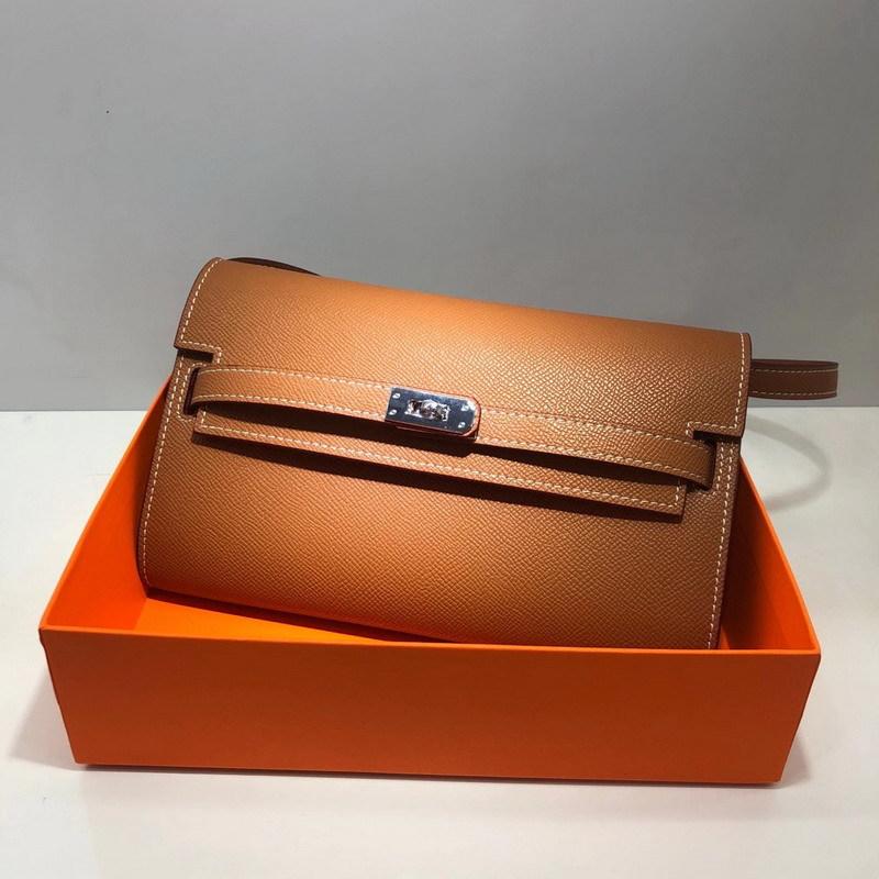 Two-layer palm pattern cowhide leather small bag wallet clutch bag 22cm